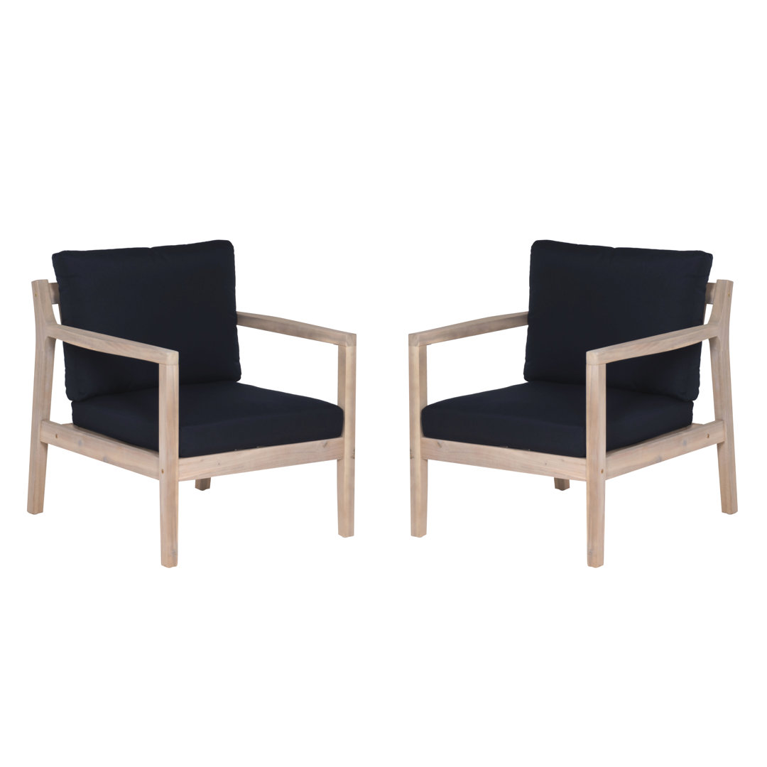 Amina Outdoor Solid Wood Acacia Chair with Cushions